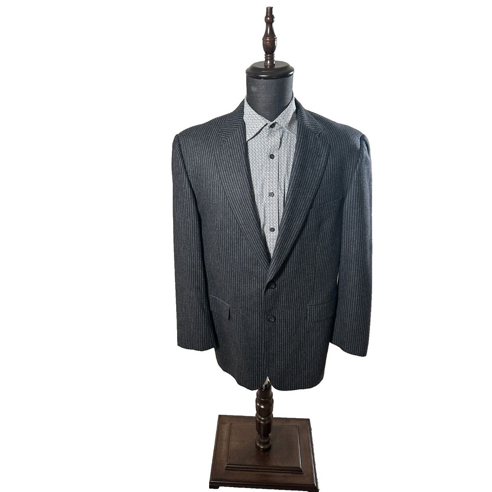 Burberry London Suit 42R Black and White Striped lightly used